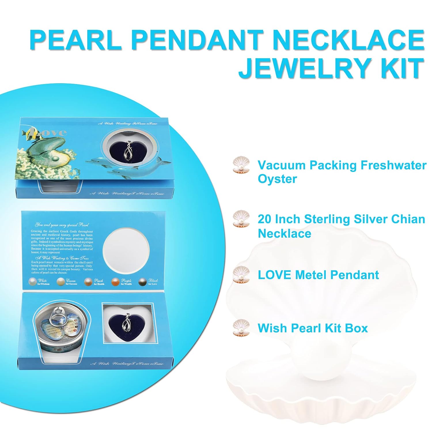 Freshwater Shell Canned Oyster Ocean Love Real Pearl Necklace Set