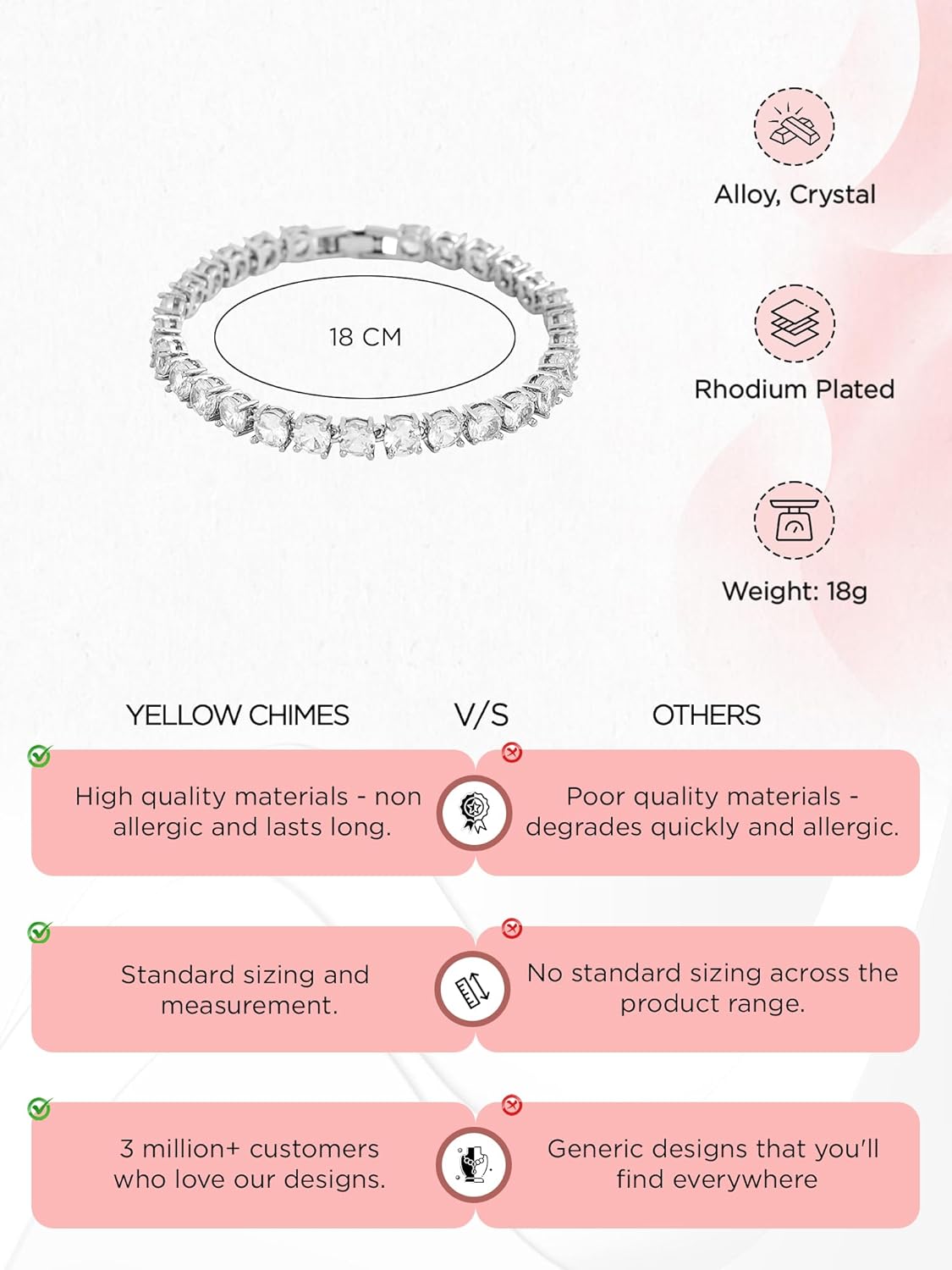 Luxury Silver Crystal Tennis Bracelet for Women – Elegant Round Cut Party & Wedding Jewelry