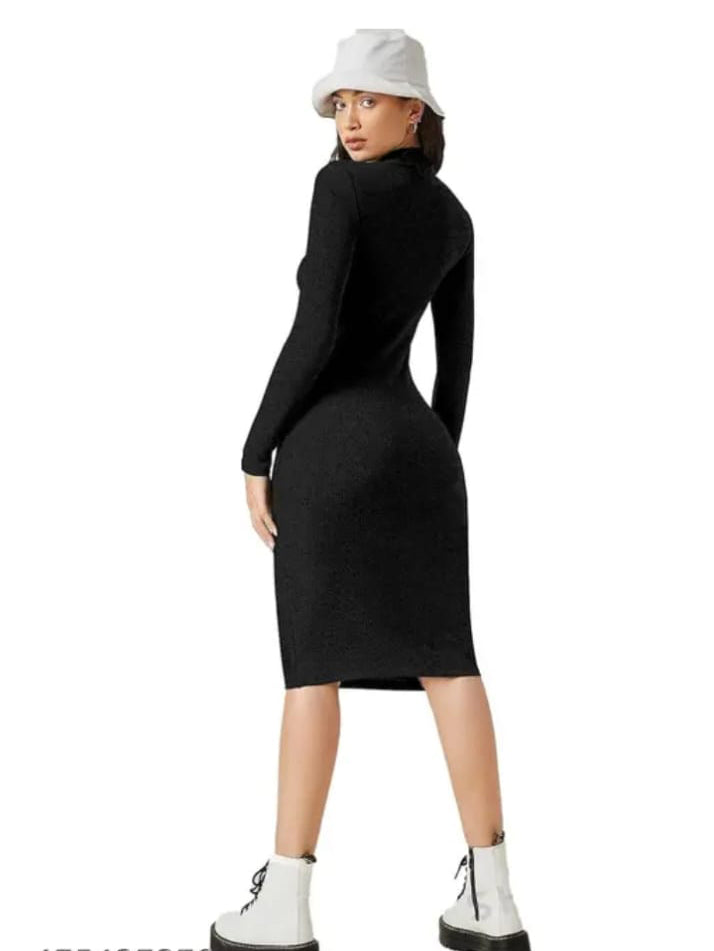 Women's Rib Knit Midi Bodycon Pencil Dress India
