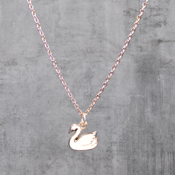 NeoLux Rose Gold Swan Pendant Necklace - Graceful and Elegant Jewelry