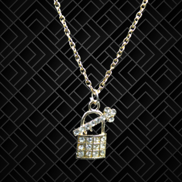 NeoLux Lock and Key Diamond Pendant Necklace - Symbolic Elegance and Sparkling Charm