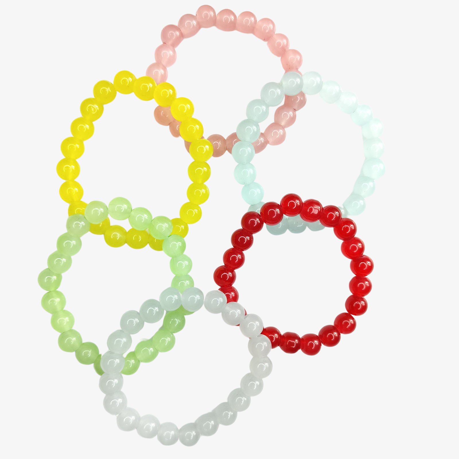 NeoLux Set of 6 Colourful Beads Bracelet - Vibrant and Playful Jewelry Set