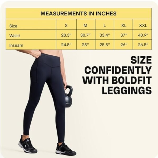 Boldfit Women's Snug Fit Leggings | Black | Stylish & Comfortable Activewear - Image 2