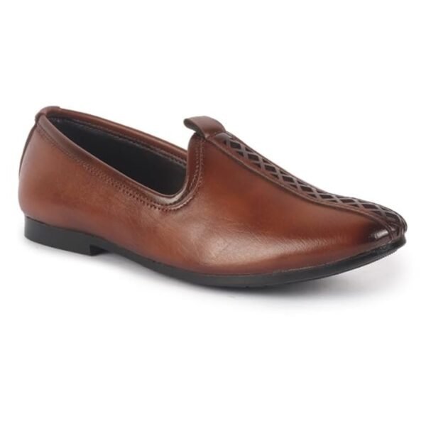 FAUSTO Men’s Tan Traditional Shoes - Image 2