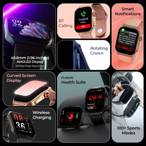 Fire-Boltt ARC Smartwatch – 1.96" AMOLED Curved Display - Image 3