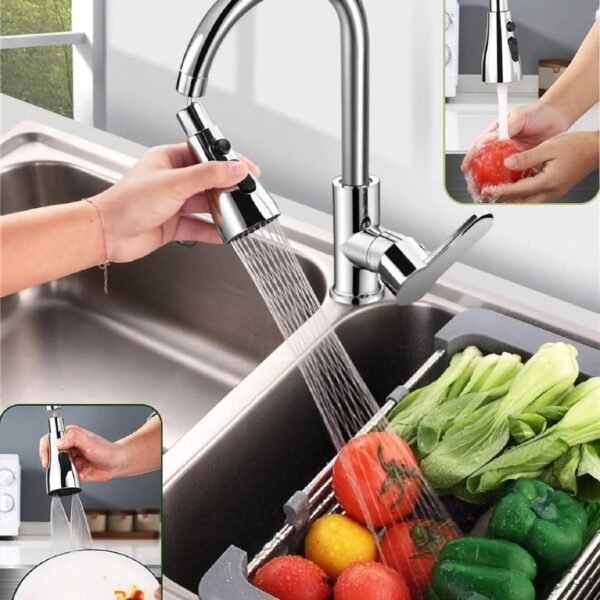 AKRIZA Tap Extender For Kitchen Sink Universal Kitchen Fauet 3 Function Pull Down Sink Sprayer Attachment For Faucet Pull out Spray Head Big Angle Rotatable kitchen sink accessories items - Image 5
